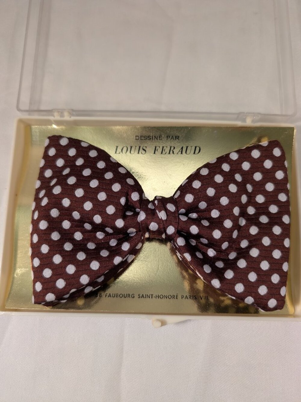 Louis Feraud Paris Bow Tie Designer Neckwear Formal Accessory Circa 1950's